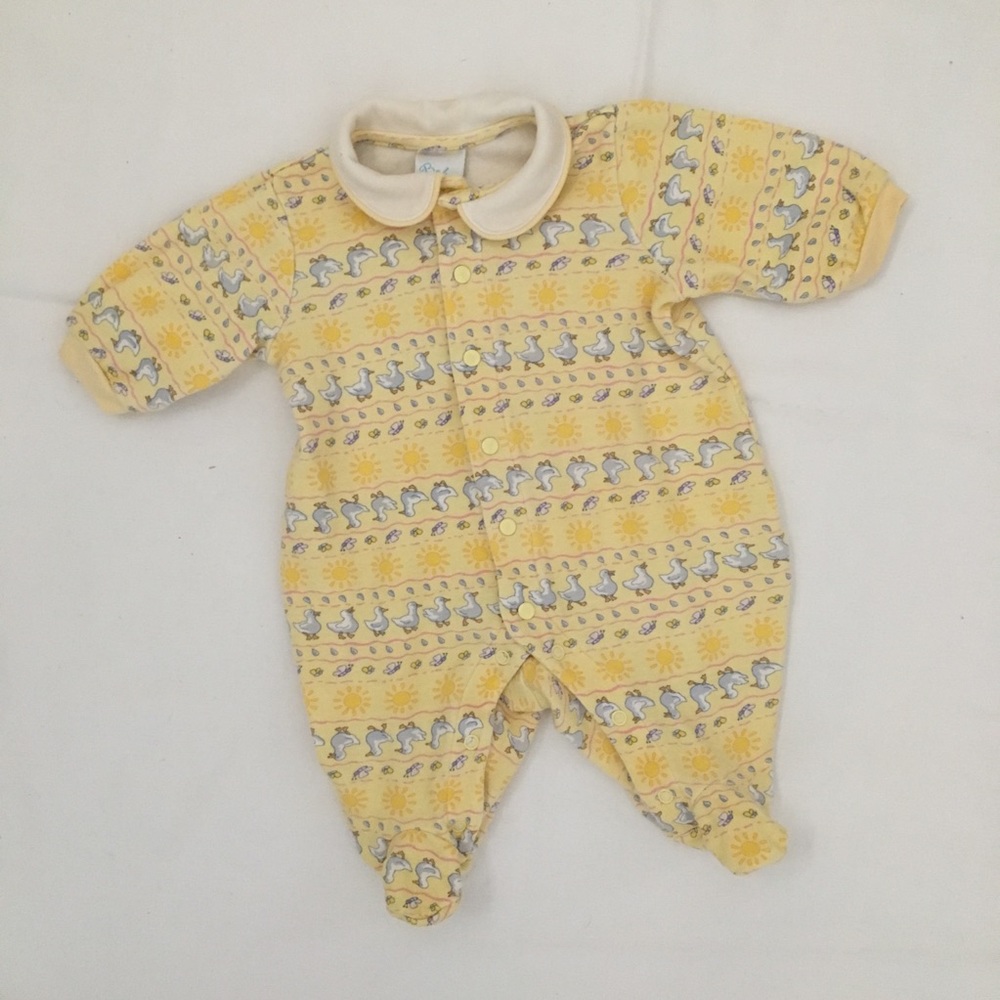Baby Sprockets Cream and Yellow Ducky Footies